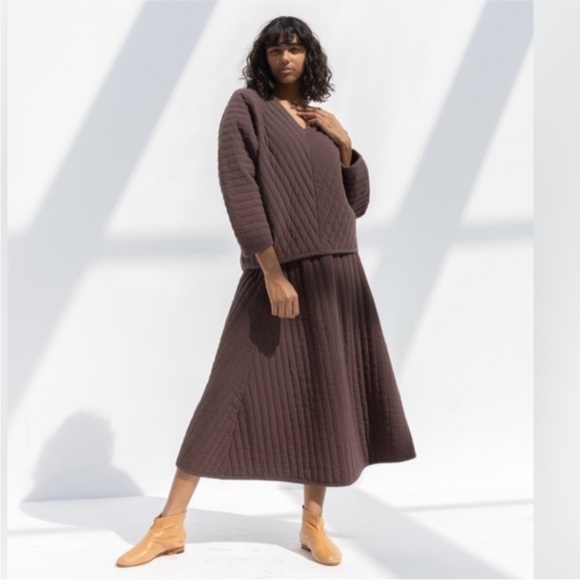 Black Crane Dresses & Skirts - Black Crane Quilted Skirt in Plum Sz L